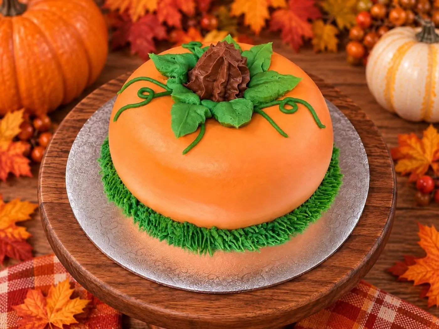 Pumpkin shaped cake