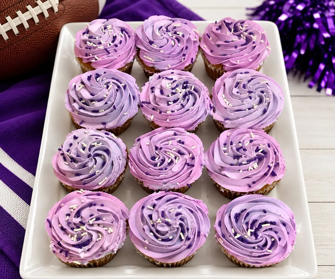 Purple swirl cupcakes
